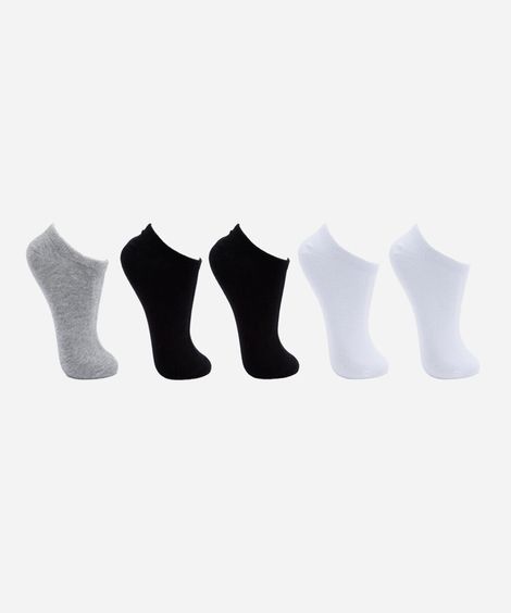 kit de 5 meias invisíveis masculinas colorido