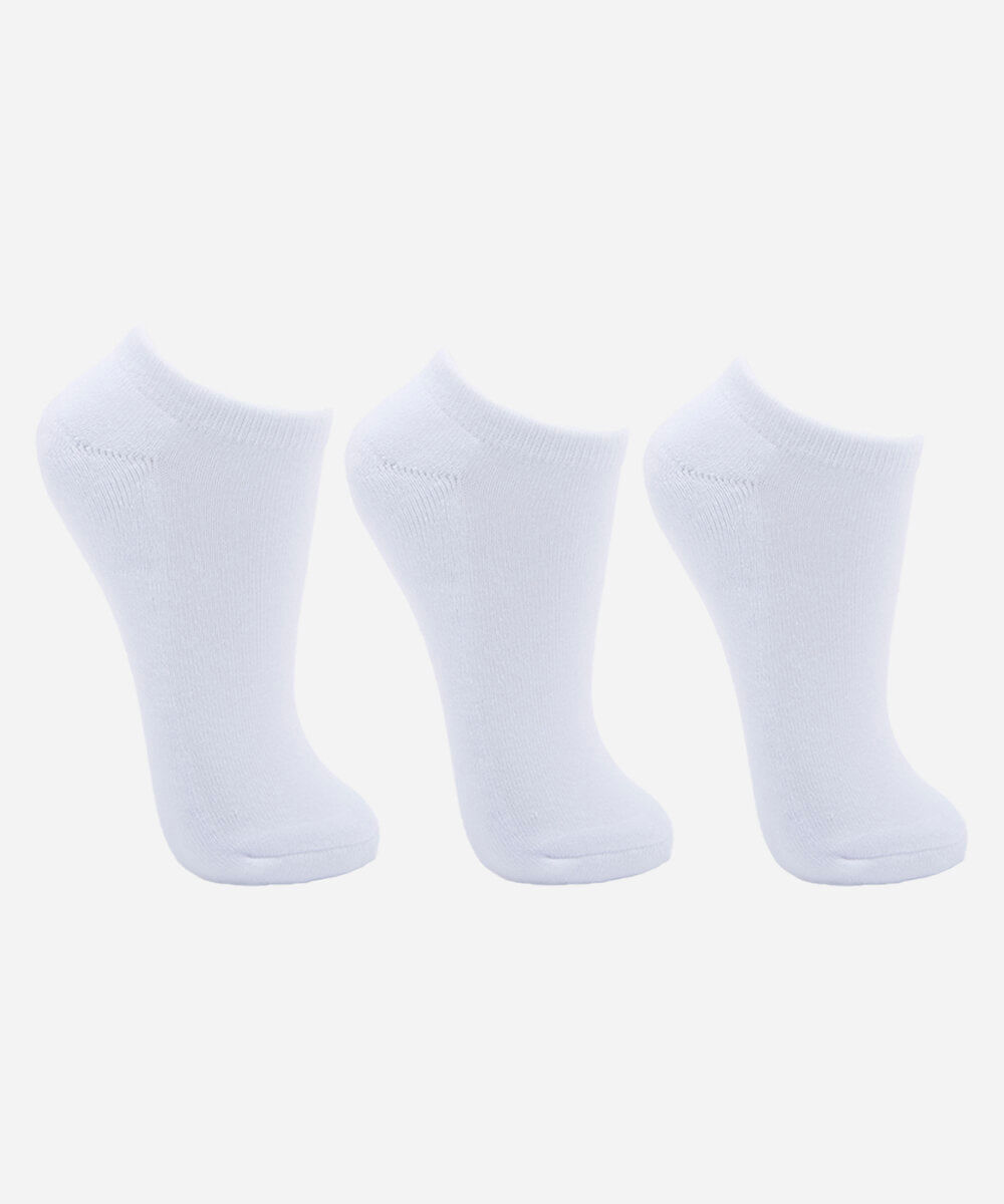 kit de 3 meias cano baixo femininas off white