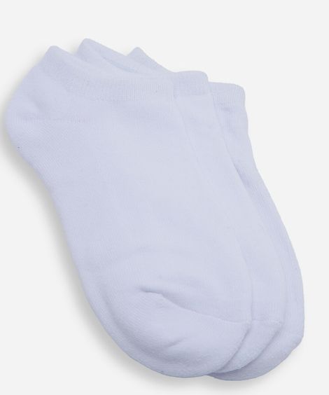 kit de 3 meias cano baixo femininas off white