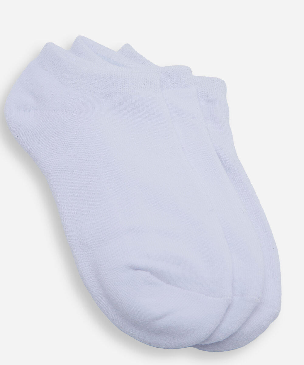 kit de 3 meias cano baixo femininas off white