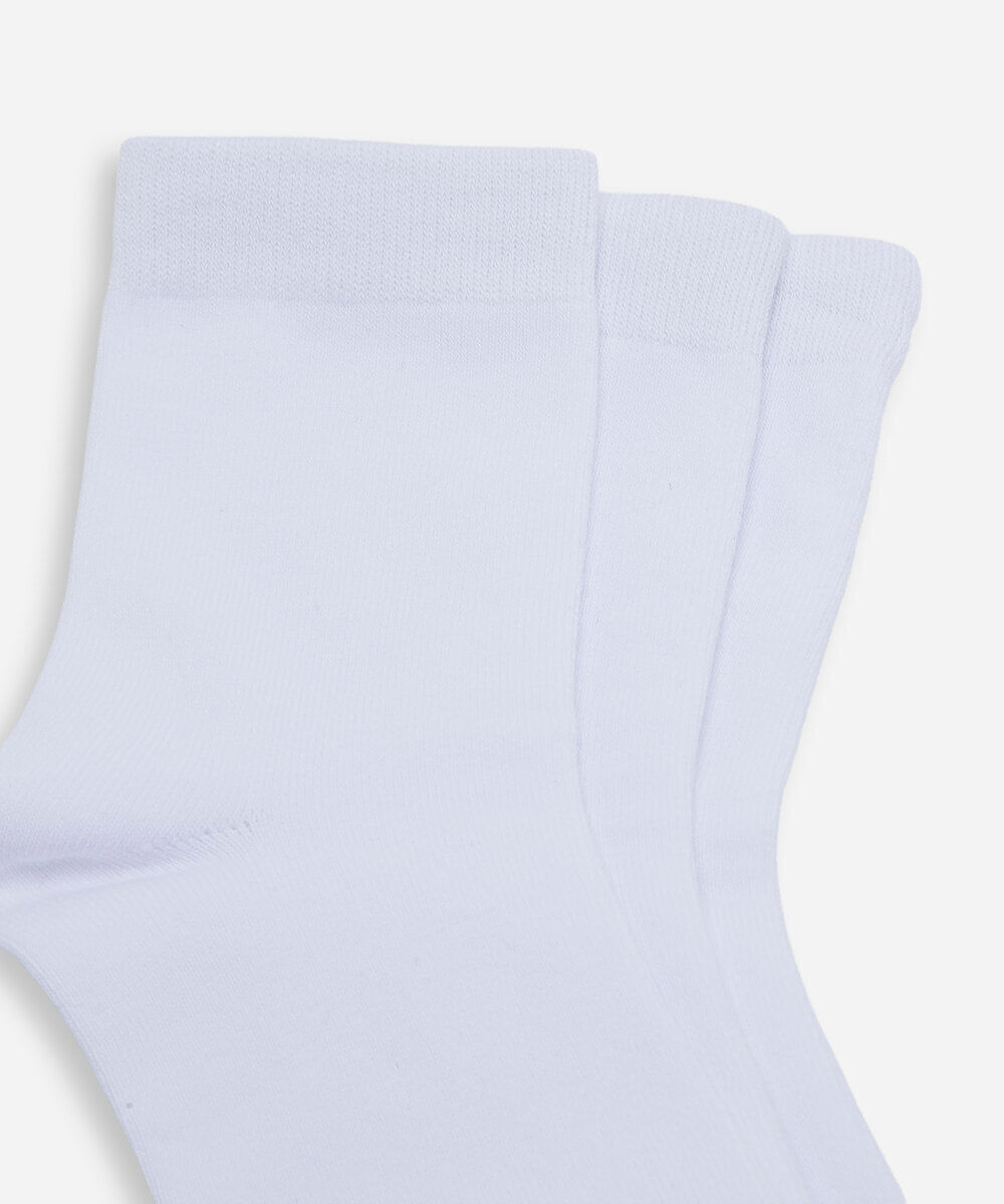 kit de 3 meias cano alto femininas branco