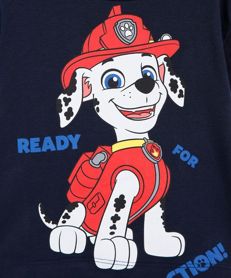 pijama curto infantil de algodão patrulha canina azul