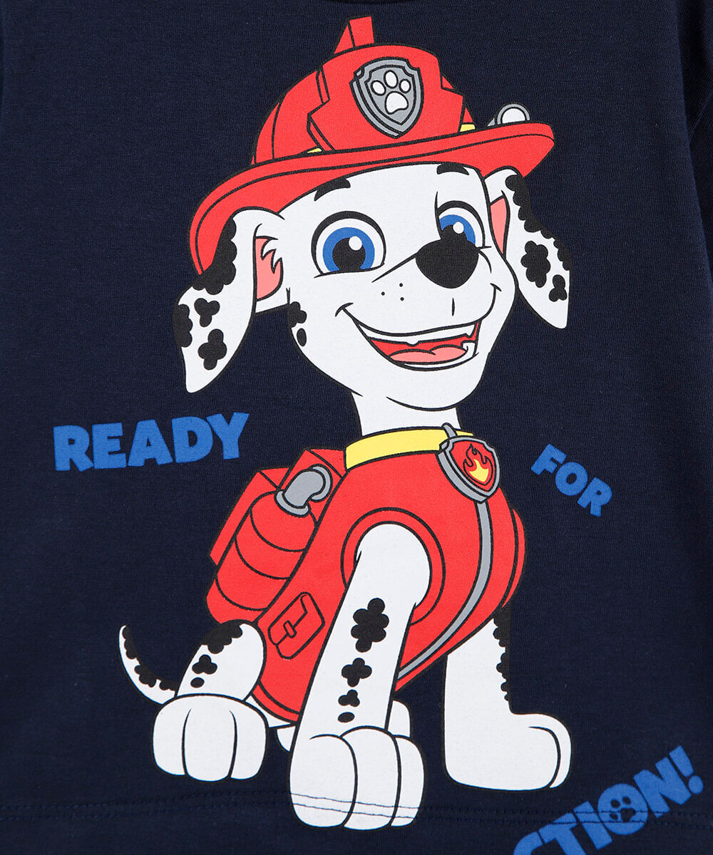 pijama curto infantil de algodão patrulha canina azul