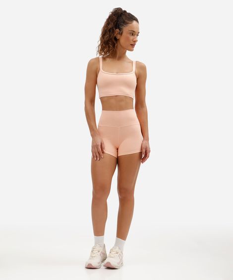 short hot pant esportivo feminino de poliamida laranja