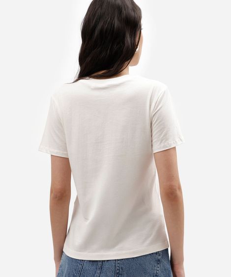 camiseta feminina de algodão barbie off white