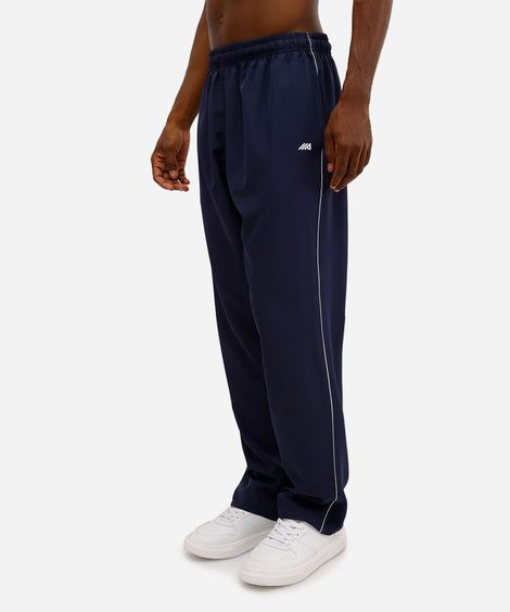 calça masculina esportiva com nervuras azul