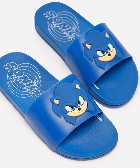 chinelo infantil sonic grendene  azul