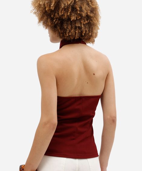 blusa feminina frente única vinho