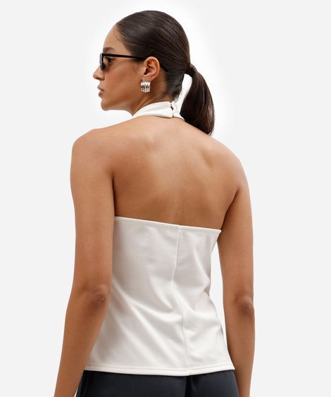 blusa feminina frente única off white
