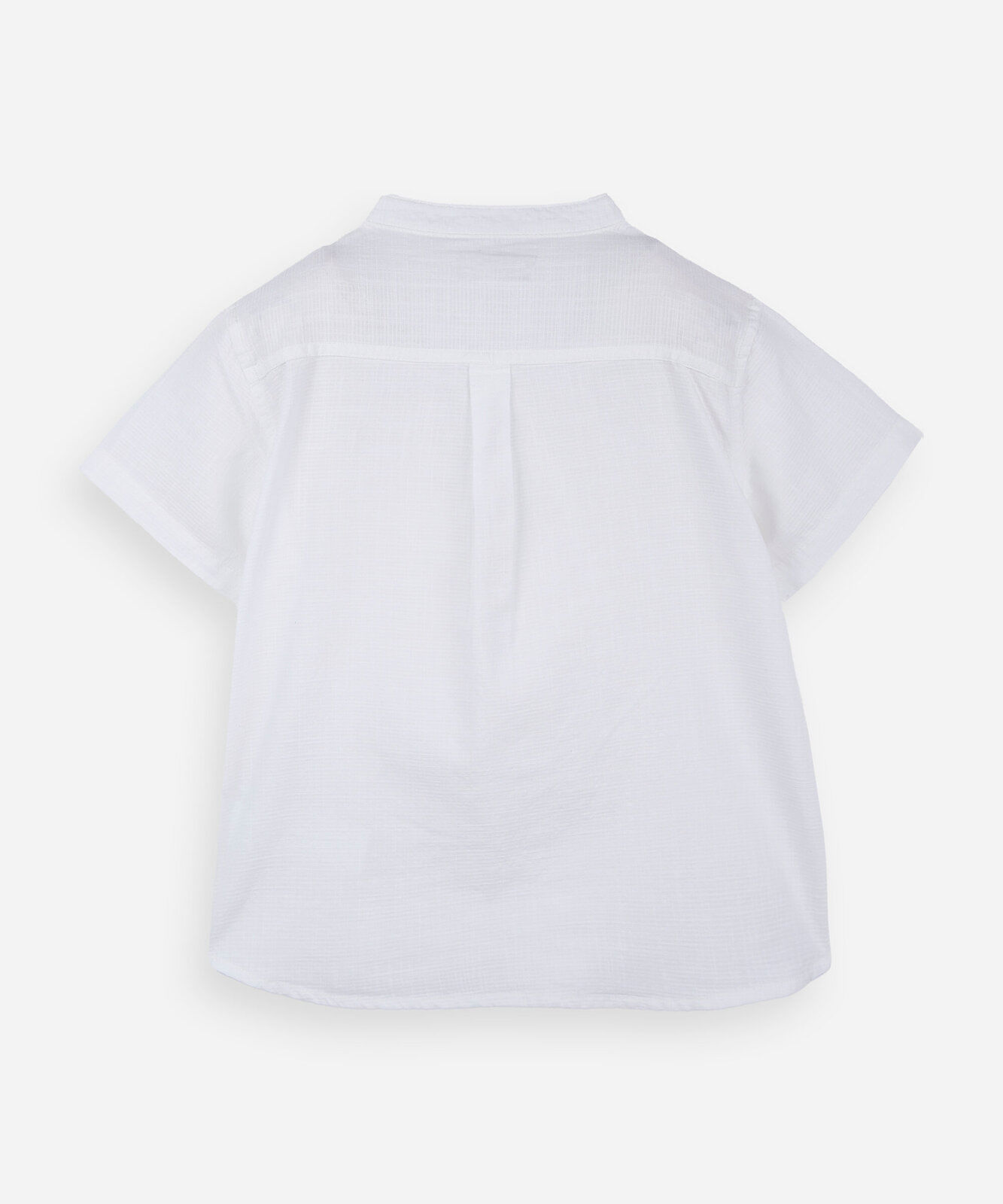 bata infantil de algodão gola henley manga curta off white