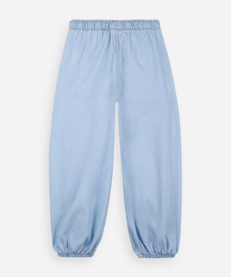 calça jeans infantil jogger com cós de elástico azul