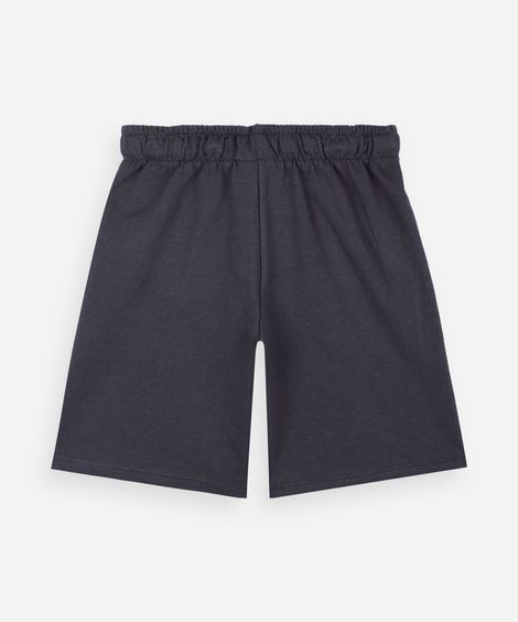 bermuda infantil de moletom estampado cinza