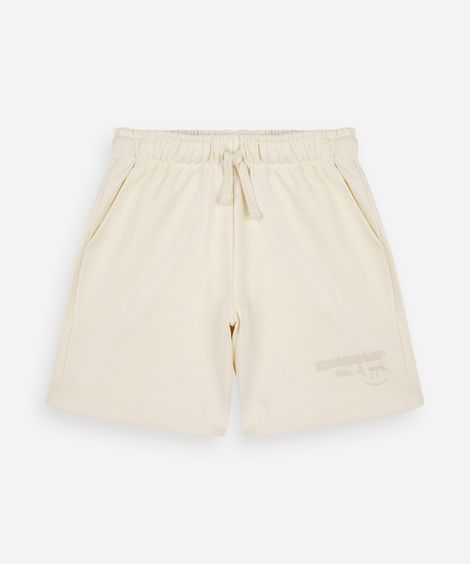 bermuda infantil de moletom estampado amarela