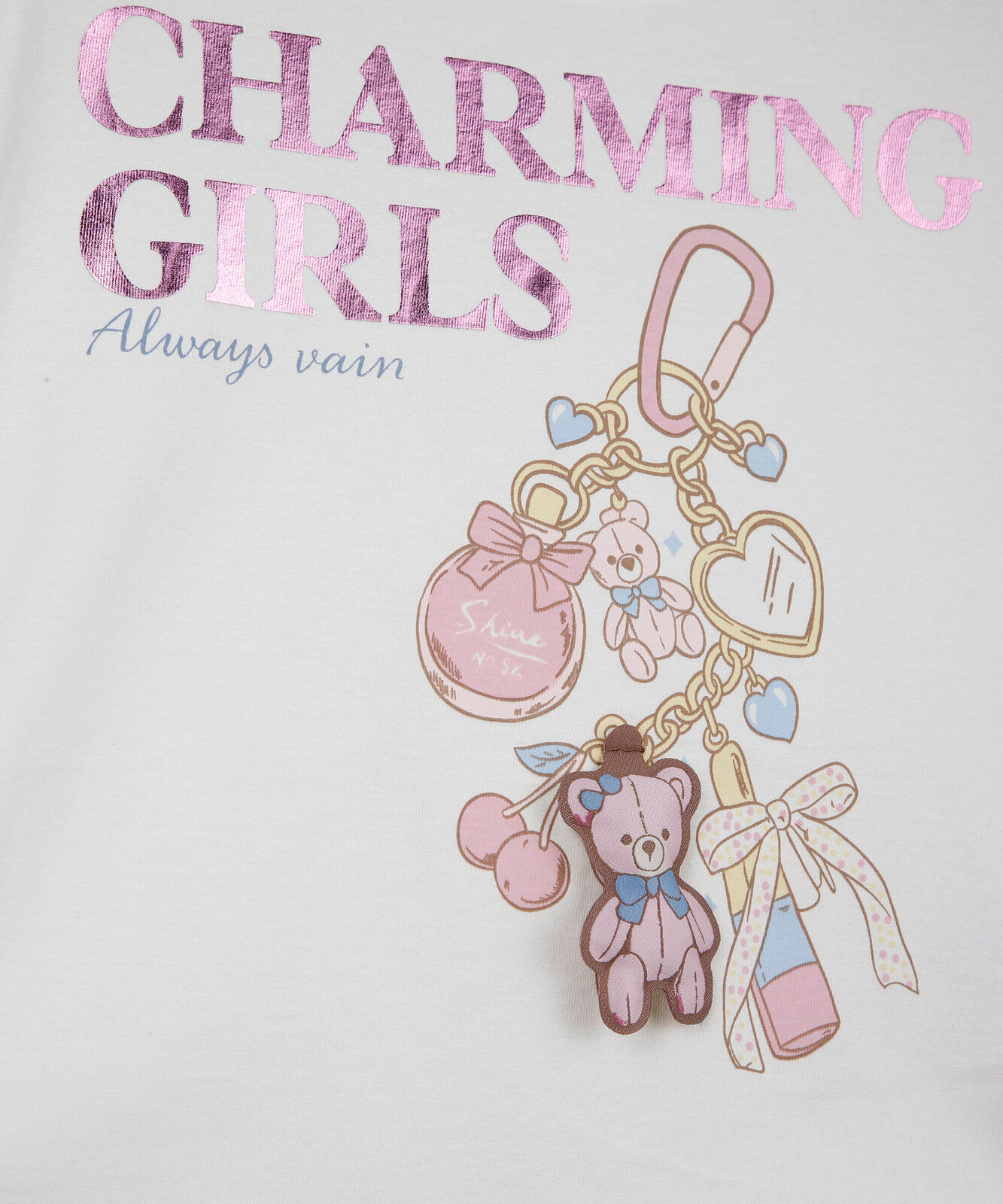camiseta infantil de algodão com detalhe franzido lateral charming off white