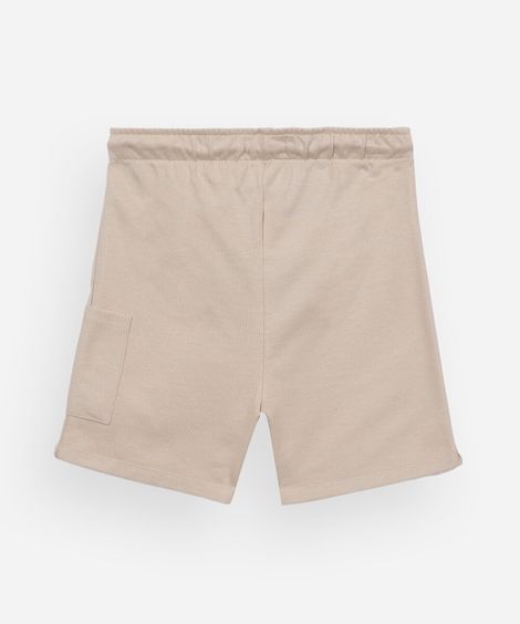 bermuda infantil de algodão com bolso - bege medio