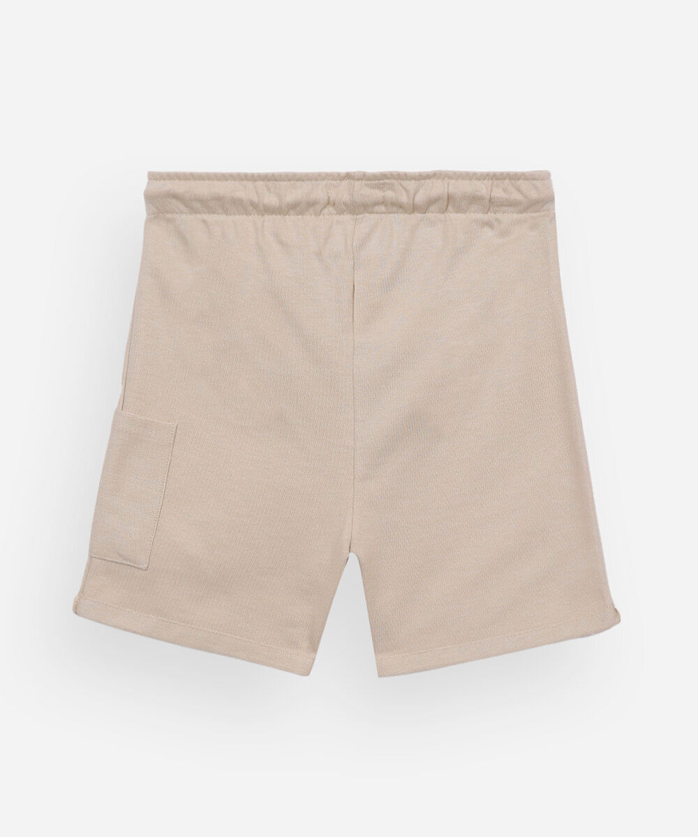 bermuda infantil de algodão com bolso - bege medio