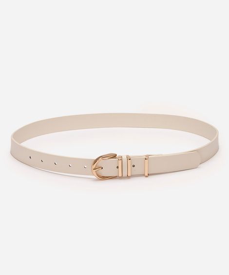 cinto básico com fivela off white