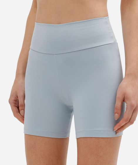 bermuda esportiva feminina cintura alta azul