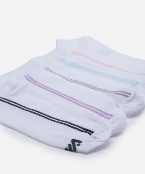 Kit de 5 meias femininas cano baixo colorido