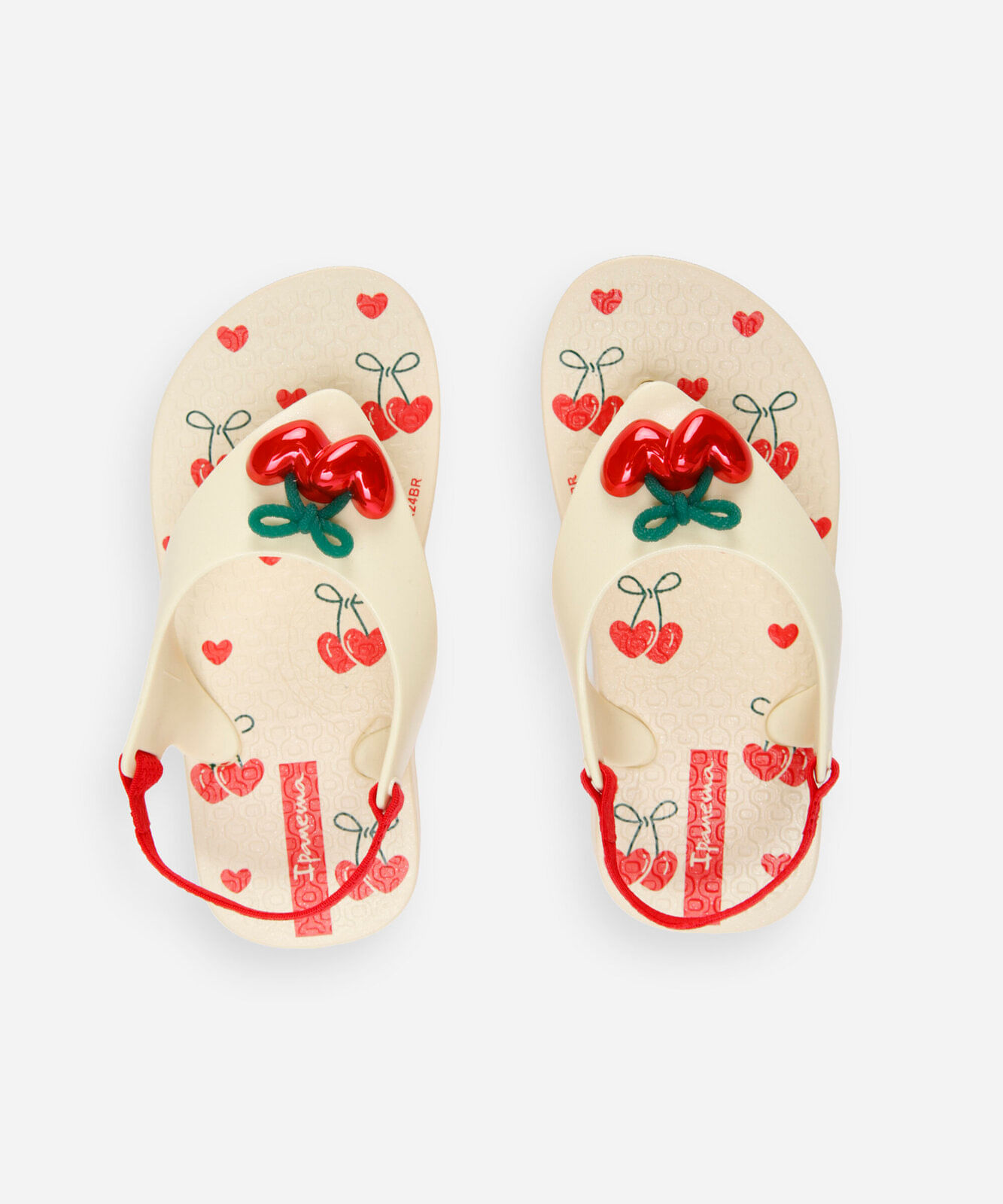 chinelo infantil ipanema belle com elástico bege