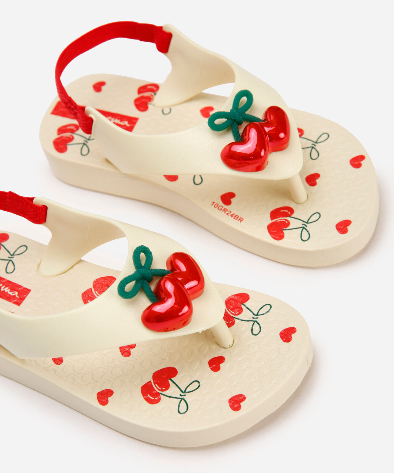 chinelo infantil ipanema belle com elástico bege