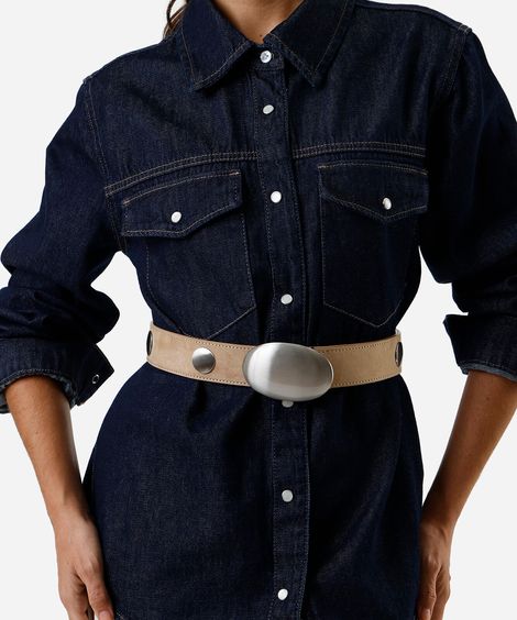 cinto feminino com tachas marrom