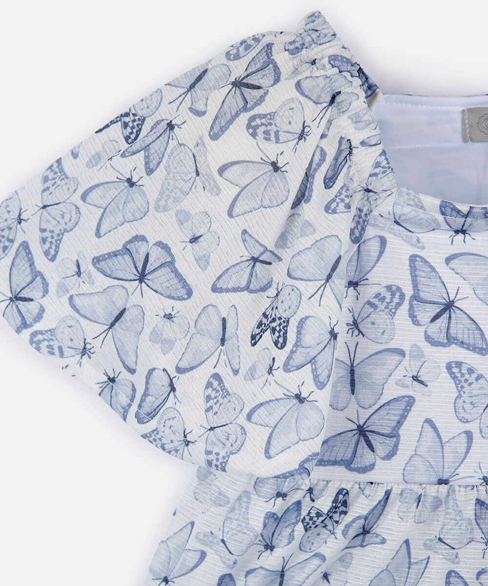 bata infantil texturizada borboletas off white