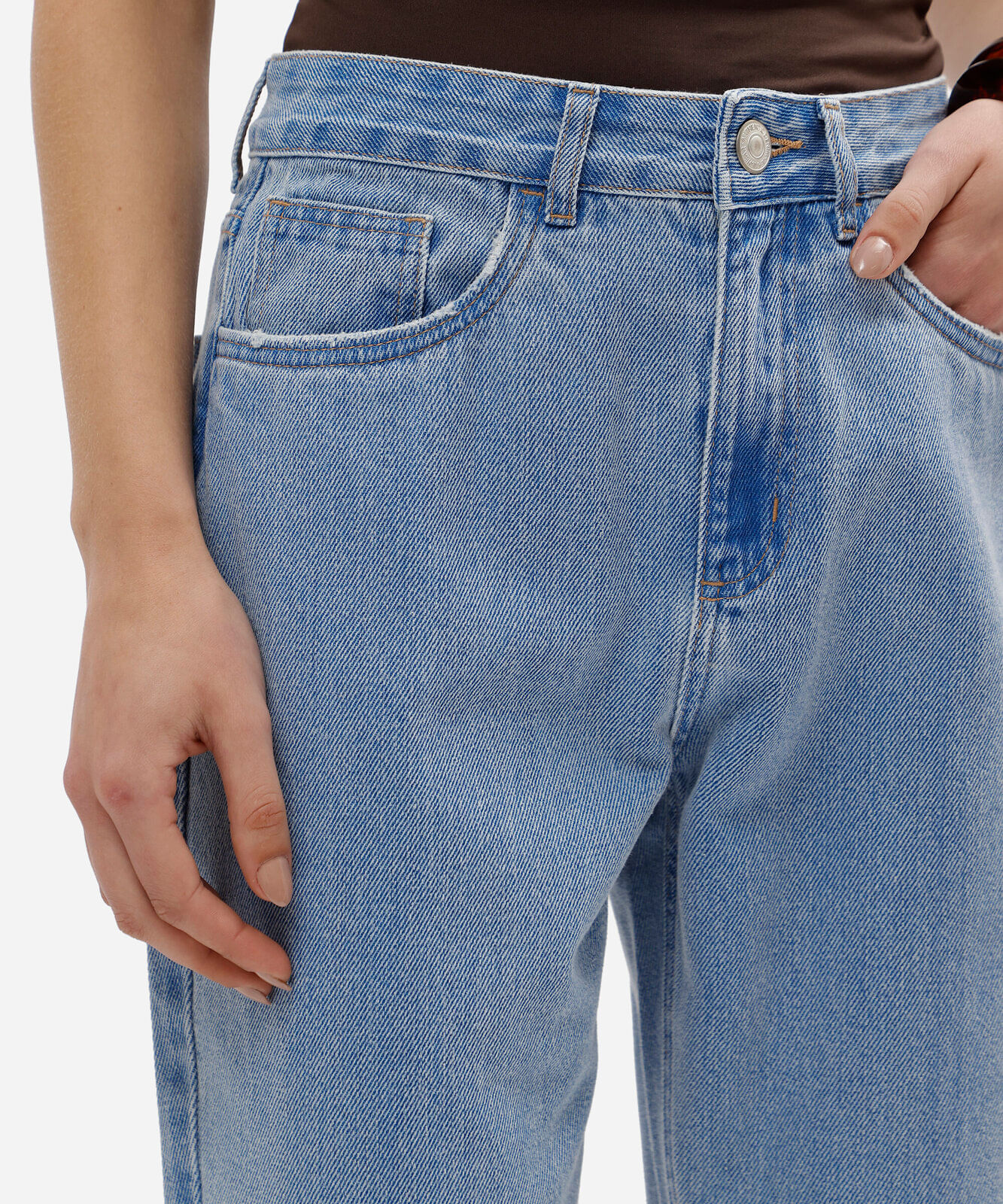 calça jeans mom cintura super alta azul