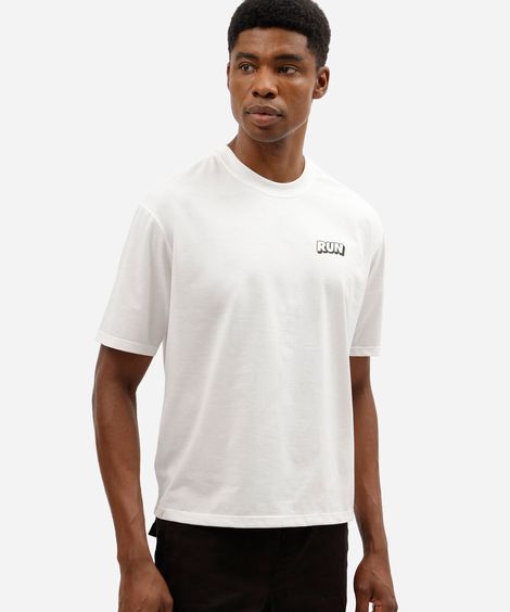 camiseta esportiva masculina regular estampada off white