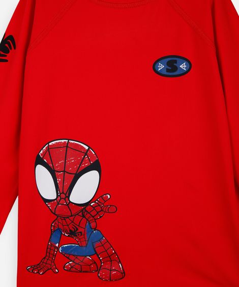 conjunto de praia infantil homem aranha com touca vermelho