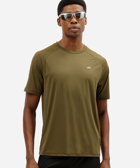 camiseta masculina esportiva de poliamida verde