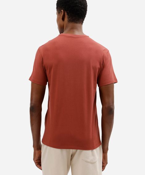 camiseta slim masculina de algodão laranja