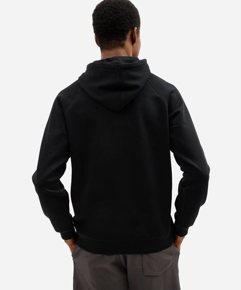 blusão básico masculino de moletom com capuz preto