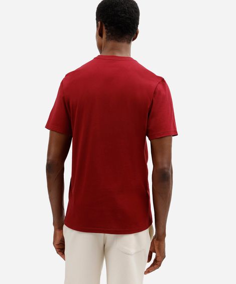 camiseta masculina básica comfort de malha vinho