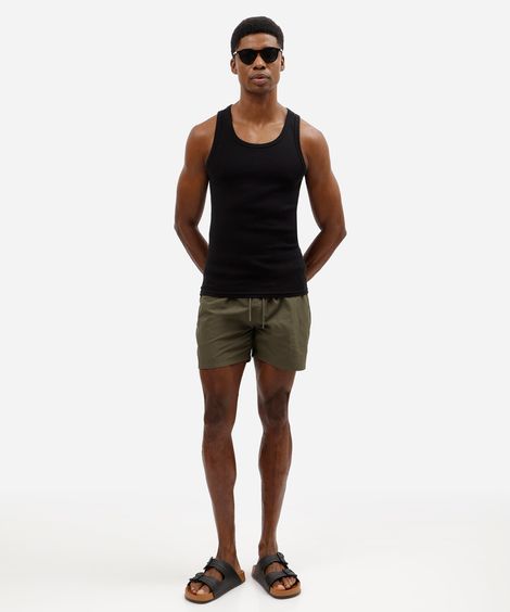 short de praia masculino de poliamida com cós elástico verde