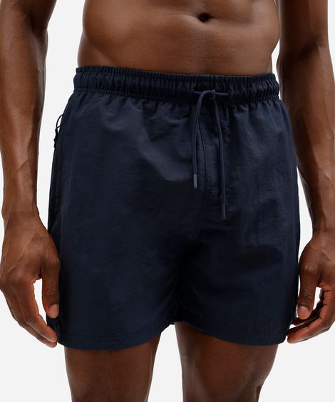 short de praia masculino de poliamida com cós elástico azul