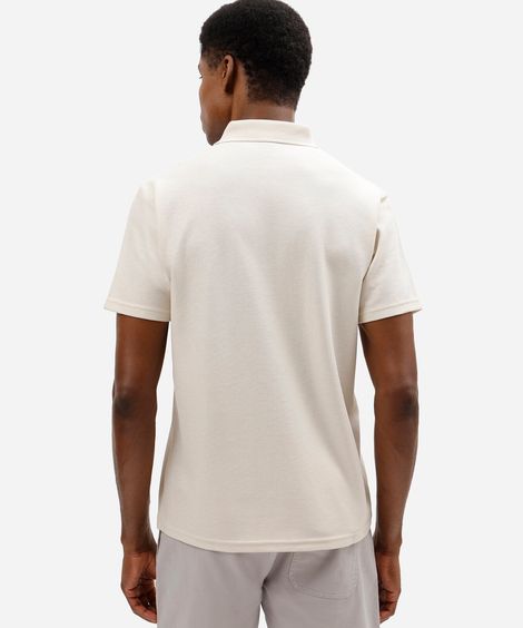 polo masculina com algodão manga curta off white