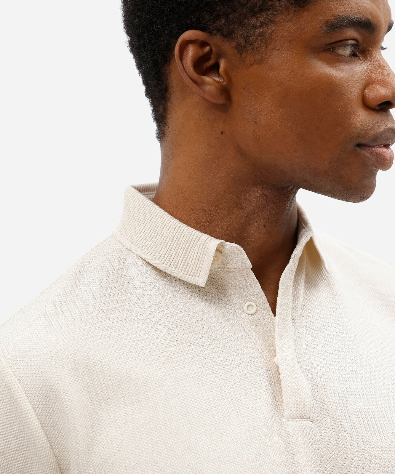 polo masculina com algodão manga curta off white