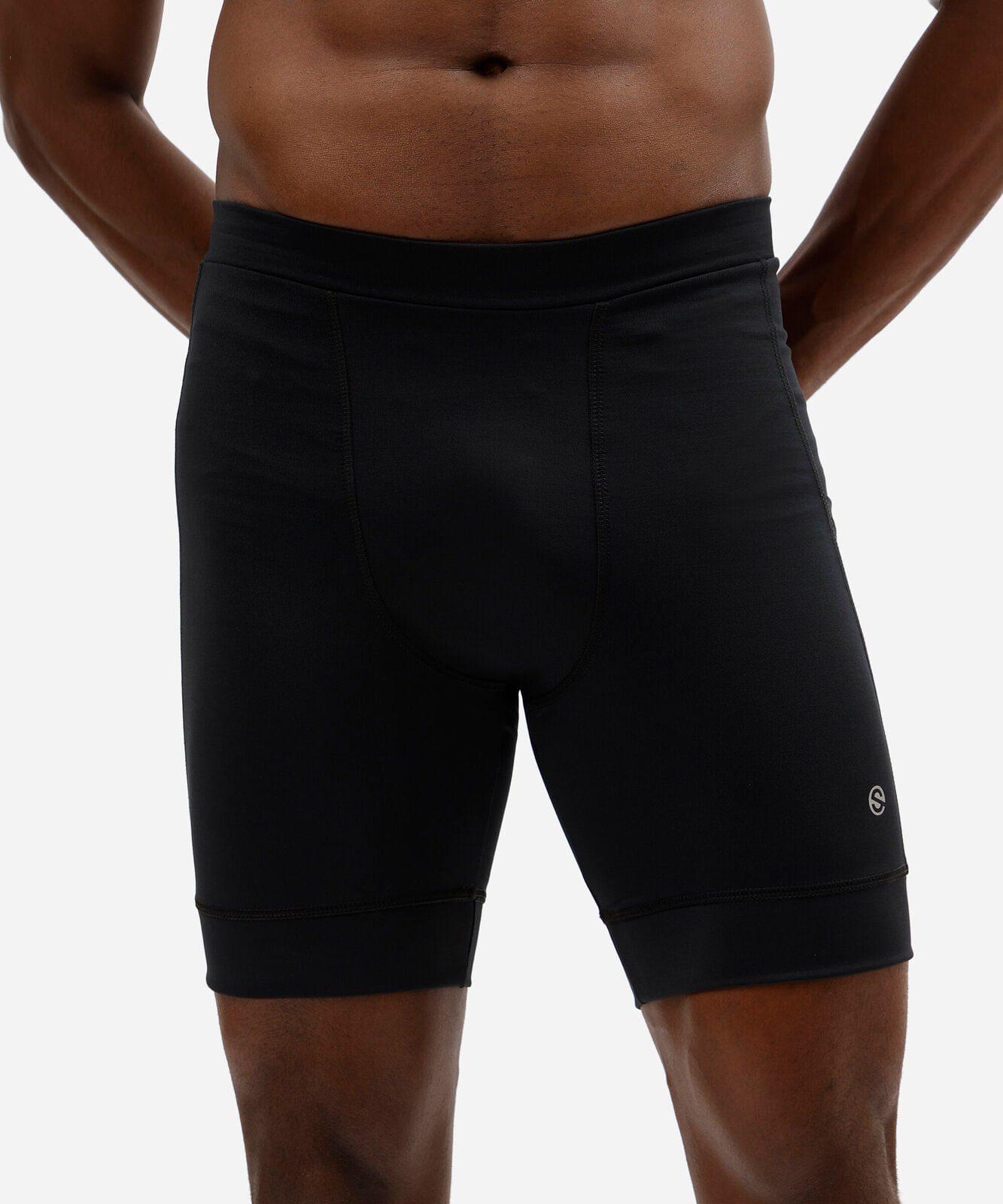 bermuda masculina de compressão esportiva com bolso preta