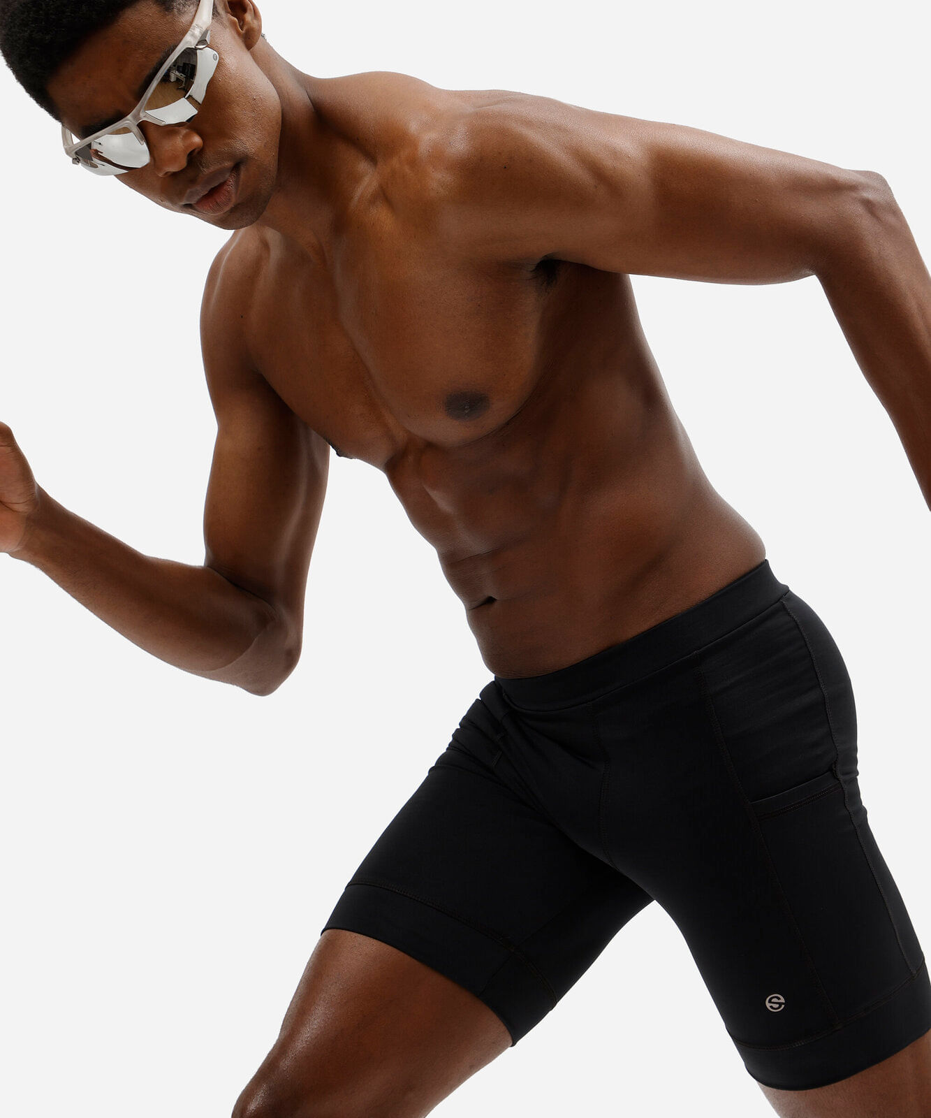 bermuda masculina de compressão esportiva com bolso preta