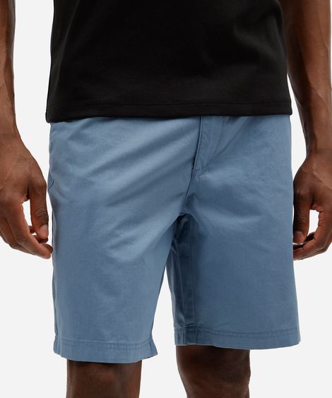 bermuda reta chino masculina de sarja azul