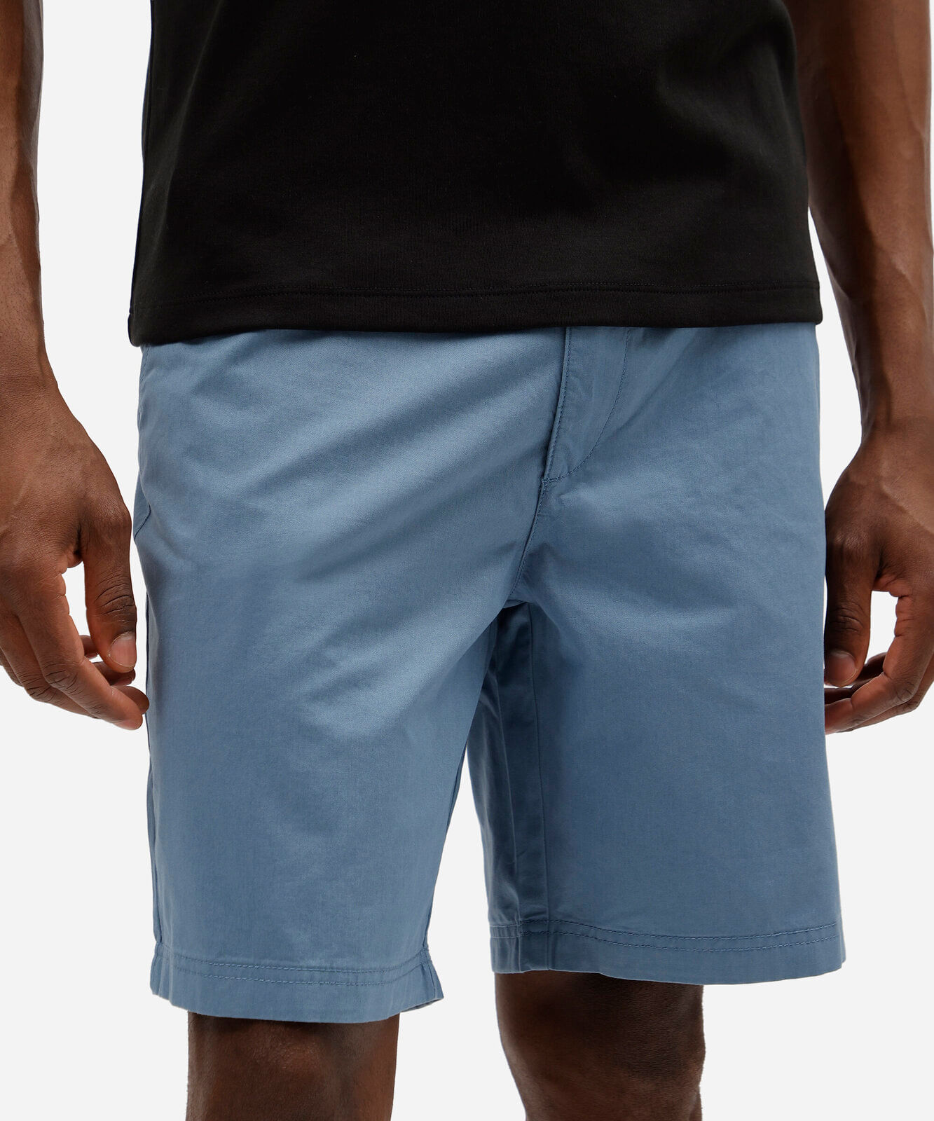 bermuda reta chino masculina de sarja azul