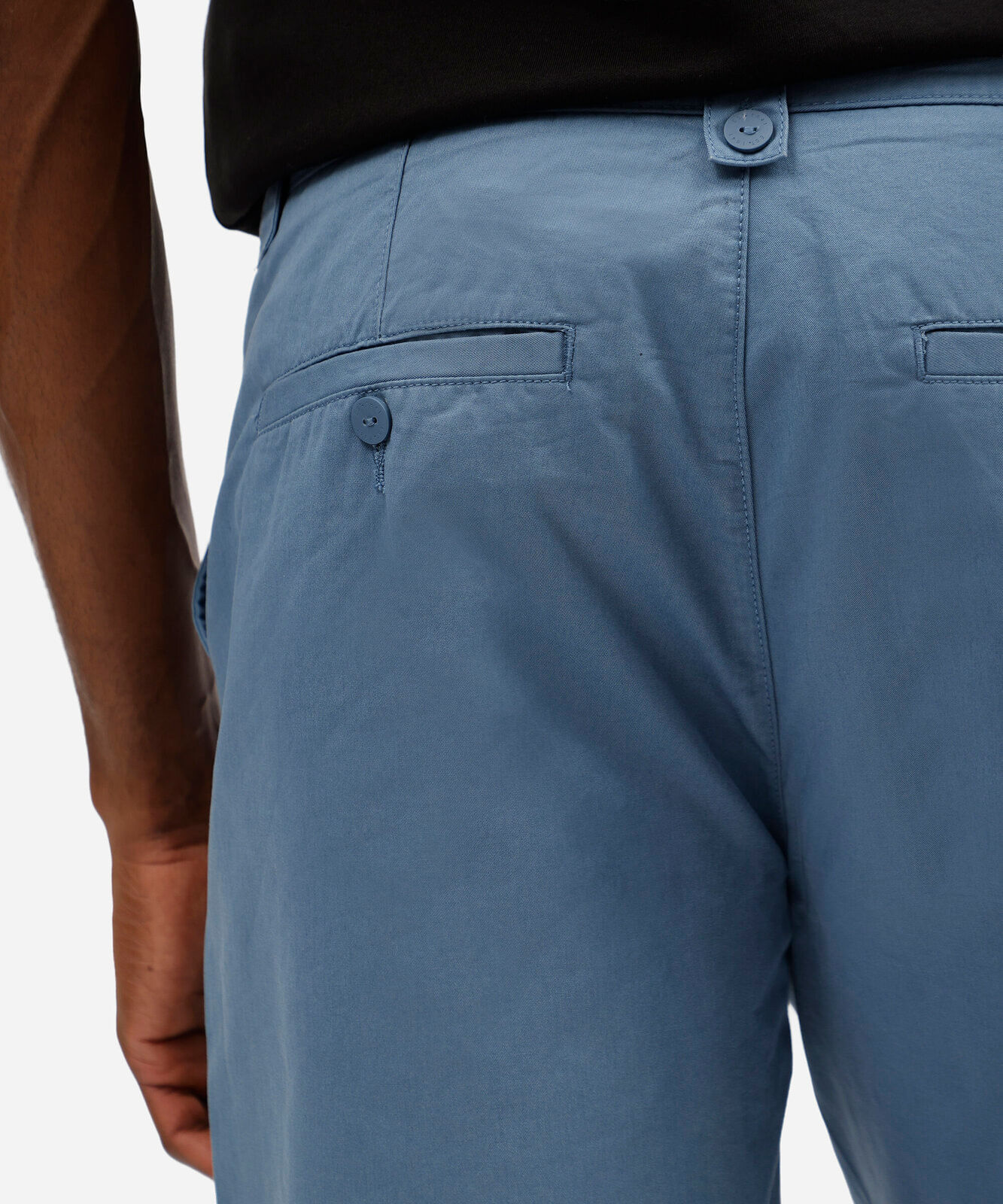 bermuda reta chino masculina de sarja azul