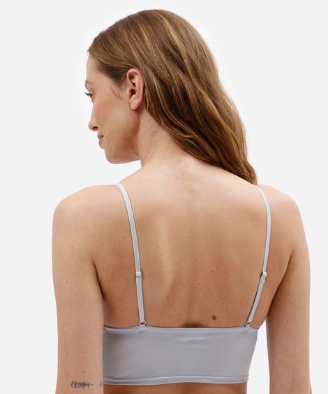 sutiã cropped triângulo feminino com renda acetinado azul