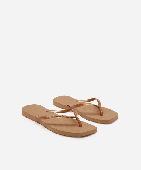 chinelo havaianas slim square bege