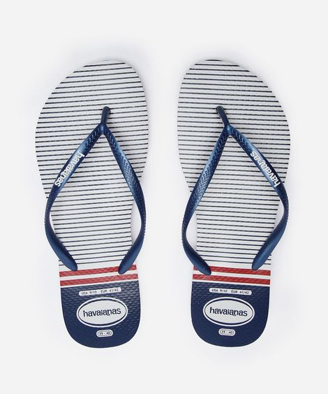 chinelo feminino havaianas slim nautical branco