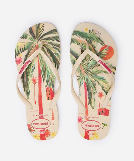 chinelo havaianas slim summer bliss bege