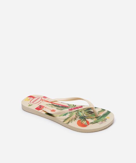 chinelo havaianas slim summer bliss bege