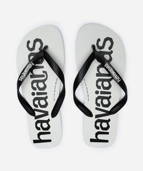 chinelo havaianas estampado branco