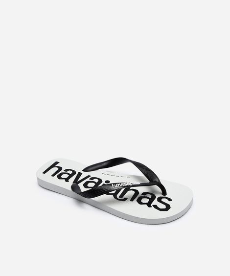 chinelo havaianas estampado branco